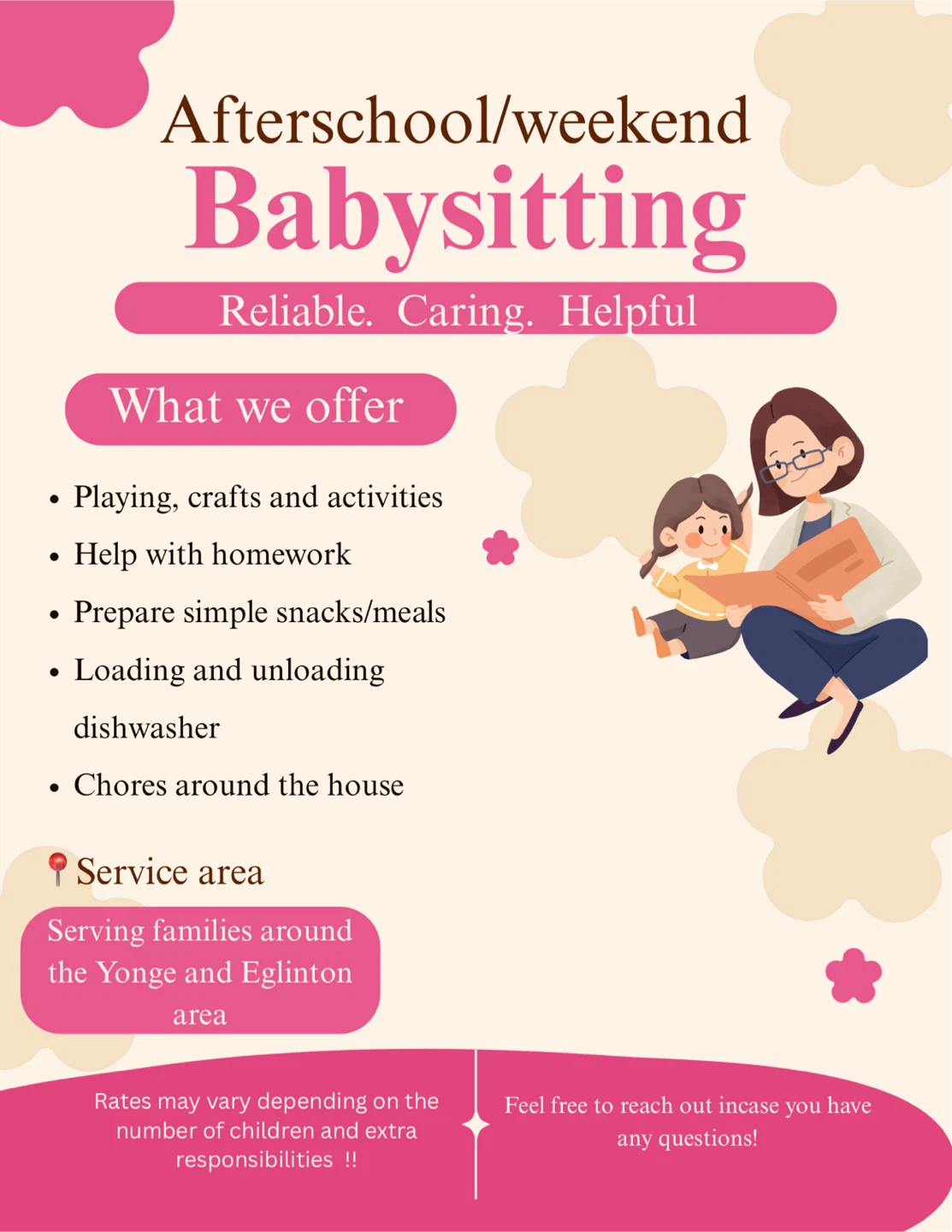 Babysitting available