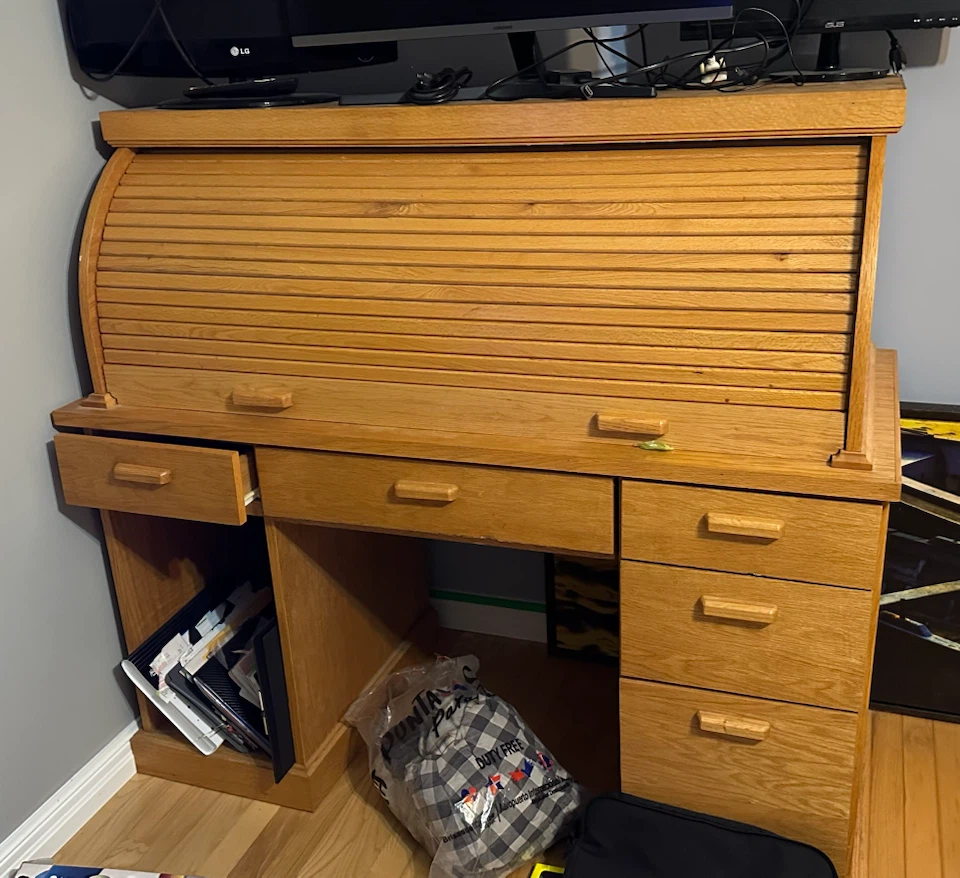 Oak Roll Top Desk