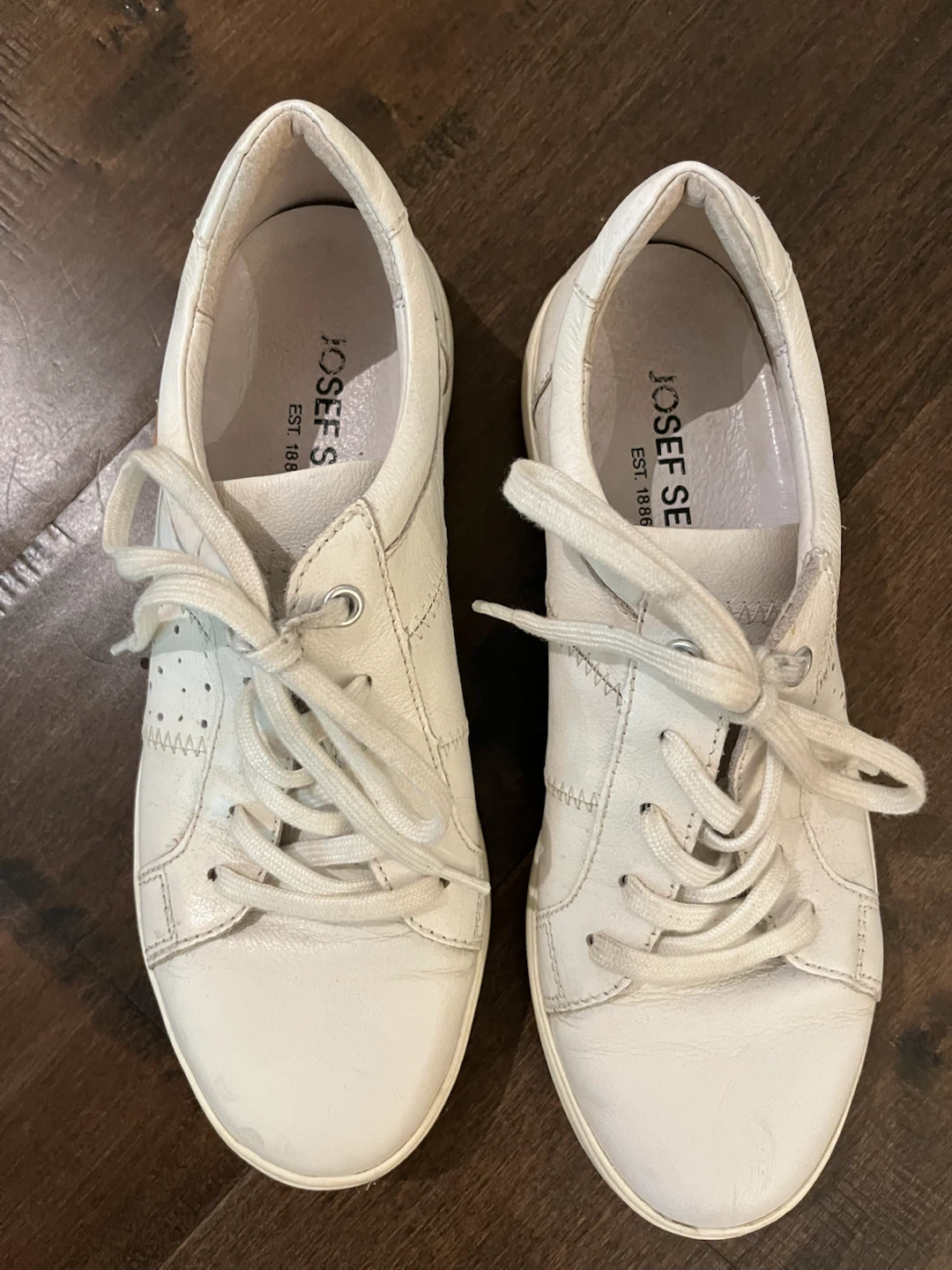 Josef Seibel White Leather Sneakers