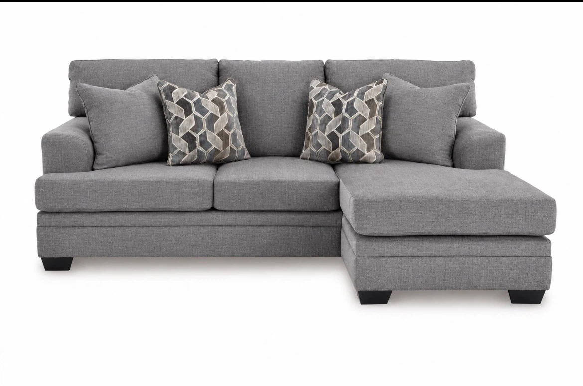 Gray Fabric Sectional Sofa with Chaise