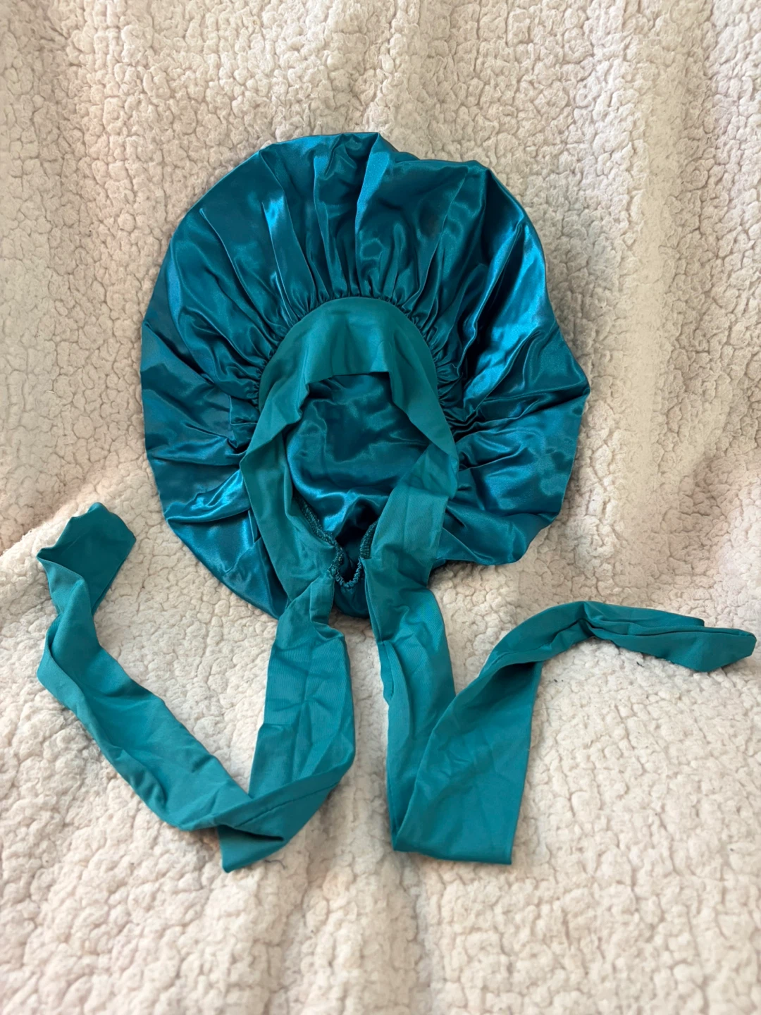 Teal Satin Hair Bonnet