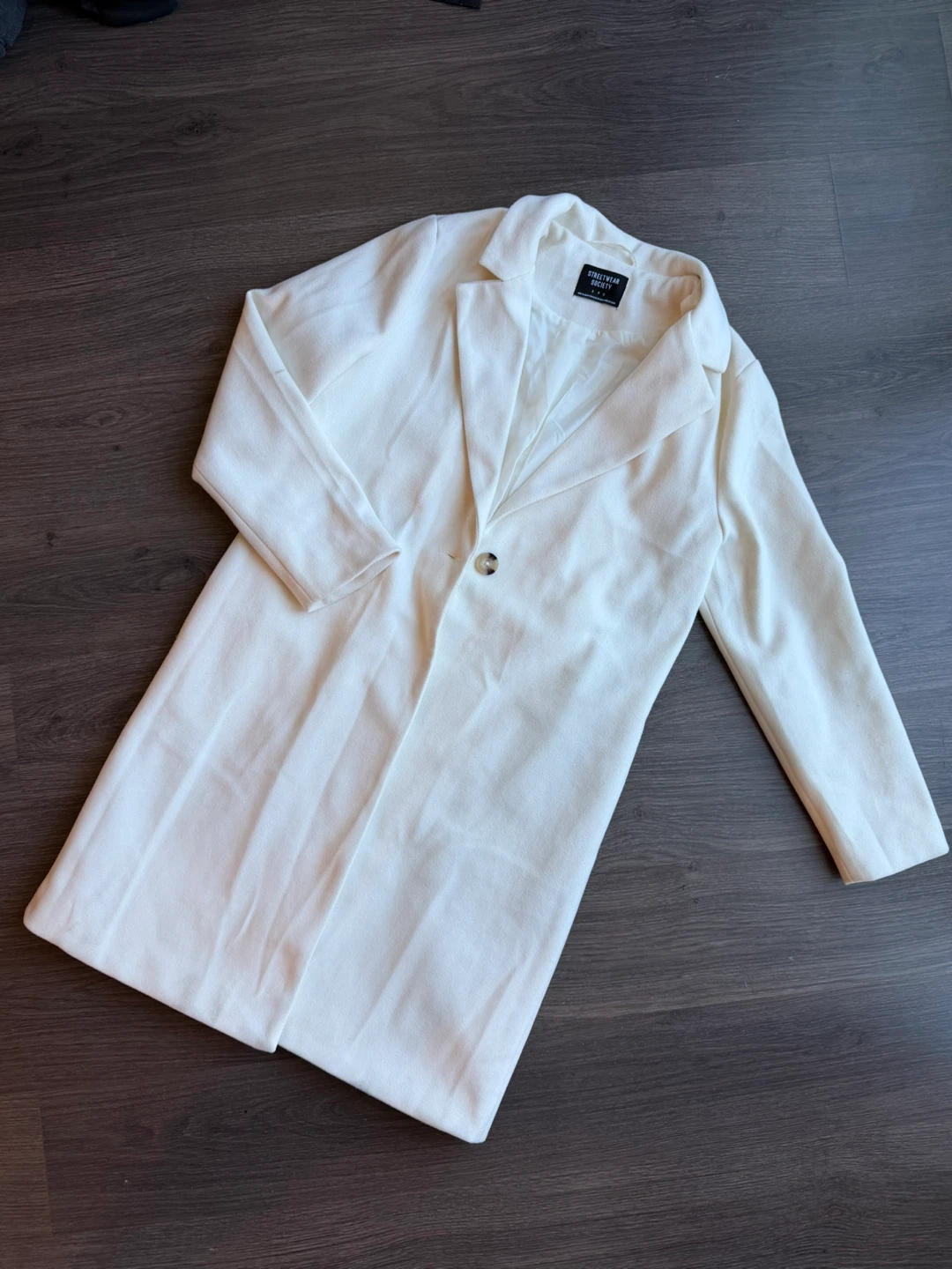 Streetwear Society Cream Wool-Blend Coat
