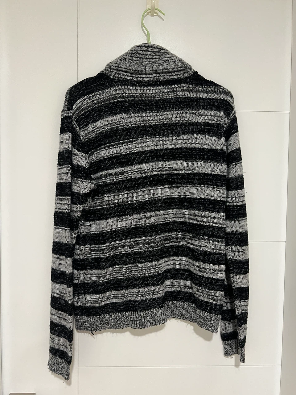 Grey and Black Striped Knit Sweater - photo 2