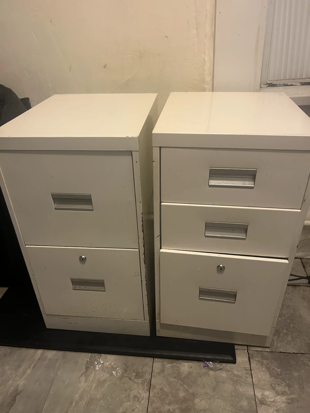 Two Metal Filing Cabinets
