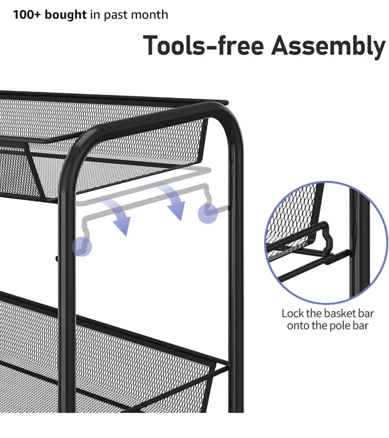 4-Tier Metal Rolling Storage Cart - photo 3