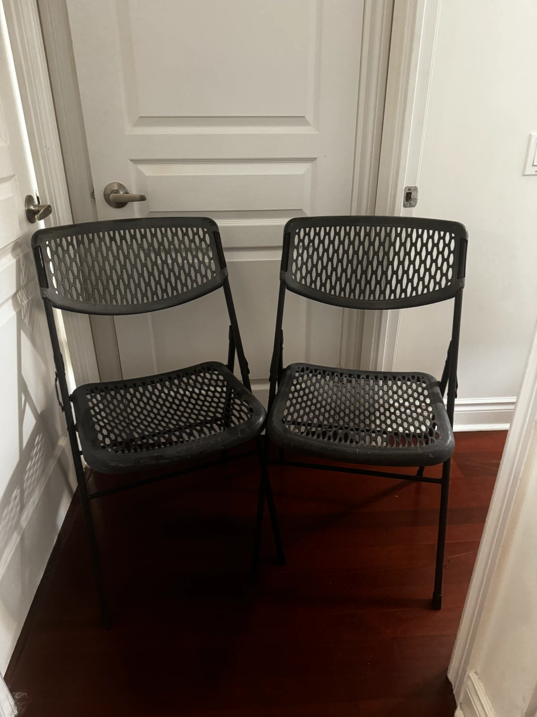 Set of Two Black Folding Chairs