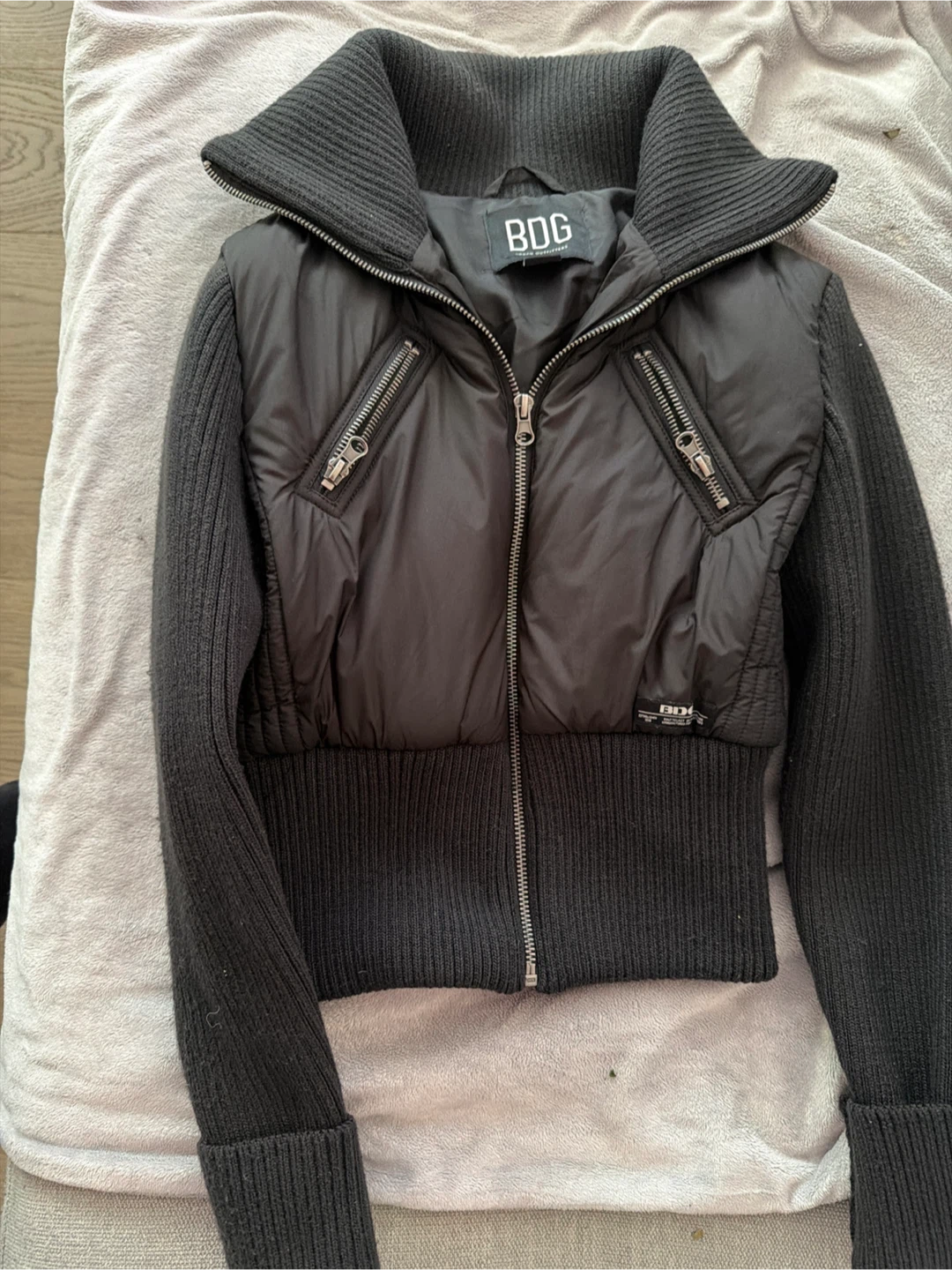 BDG Urban Outfitters Black Bomber Jacket