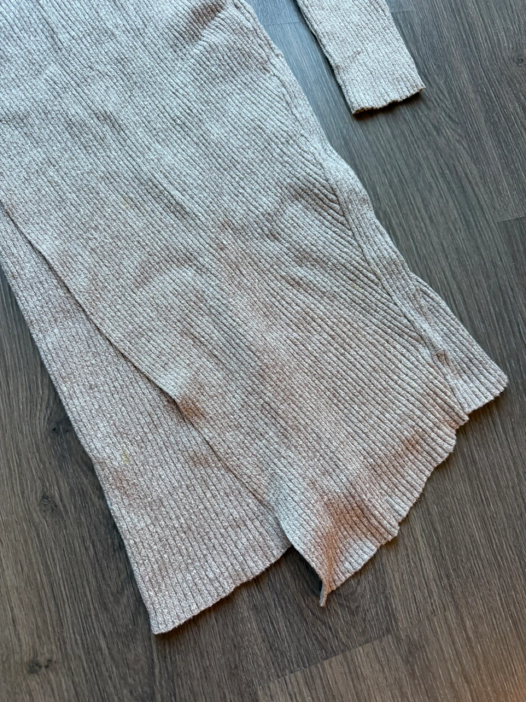 Beige Ribbed Turtleneck Sweater Dress - photo 2