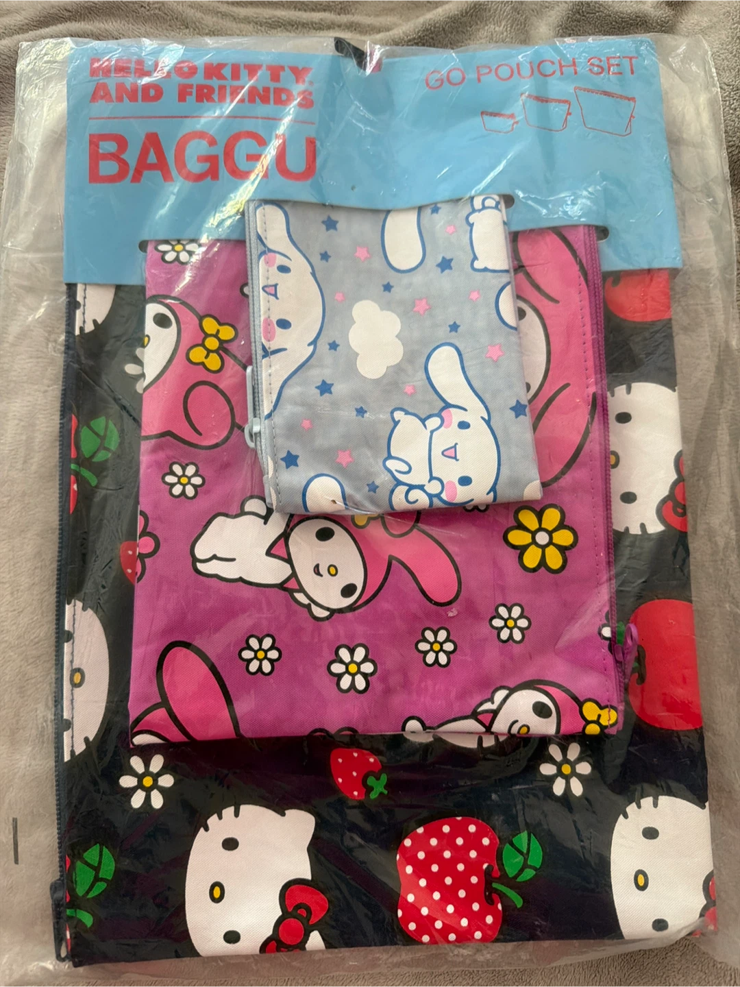 BAGGU Hello Kitty and Friends Go Pouch Set