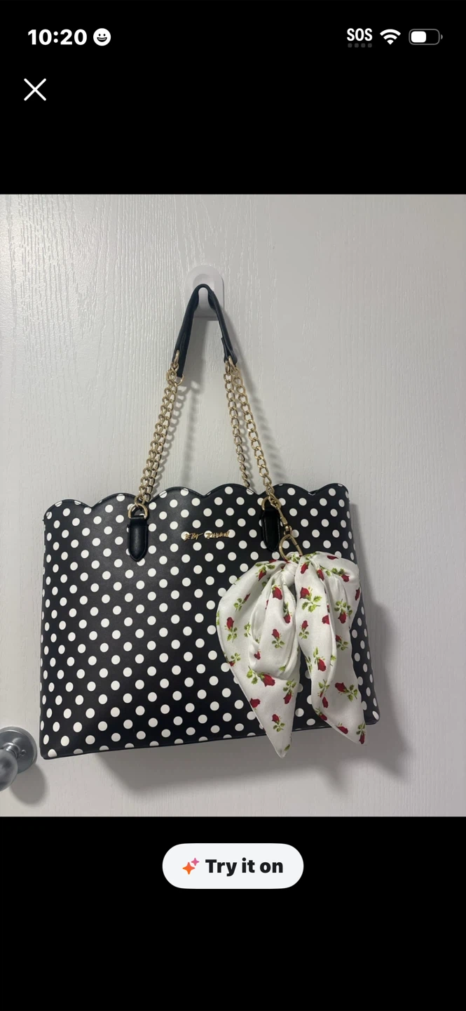 Betsey Johnson Polka Dot Scalloped Tote