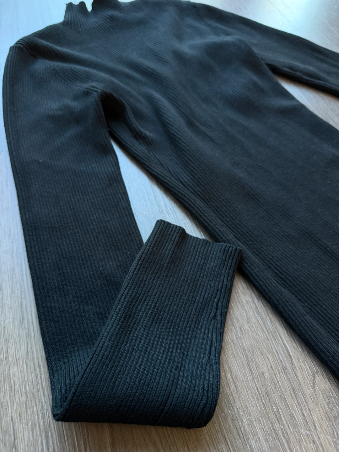 Black Ribbed Mock Neck Dress - photo 2