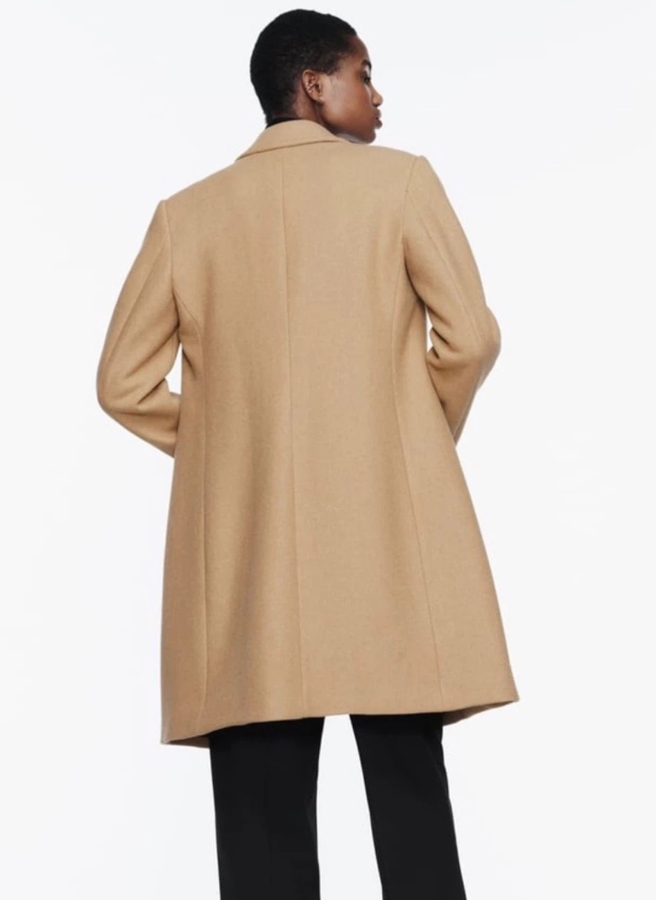 Zara Double Breasted Wool Blend Taupe Brown Coat Small BNWT - photo 4