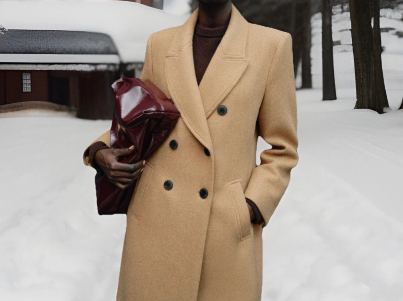 Zara Double Breasted Wool Blend Taupe Brown Coat Small BNWT - photo 5