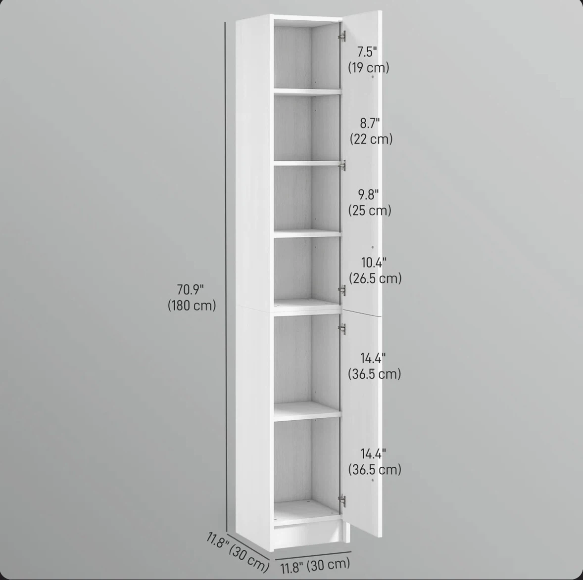 Tall White Bathroom Linen Cabinet - photo 2