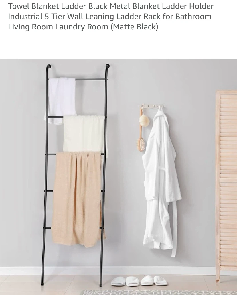 Black Metal Blanket or Towel Ladder