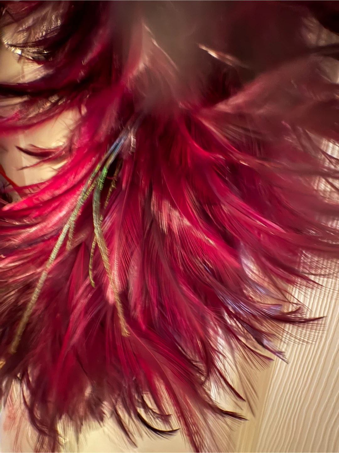 Deep Burgundy Feather Wreath - photo 2