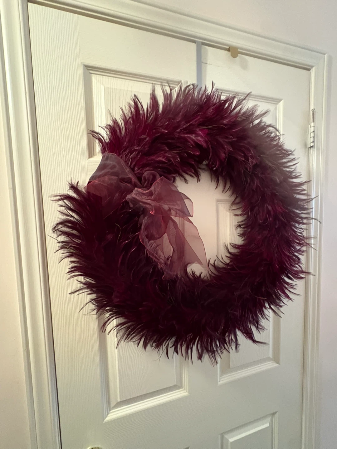 Deep Burgundy Feather Wreath