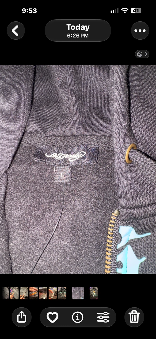 Ed Hardy Zip-Up Hoodie Black - photo 3