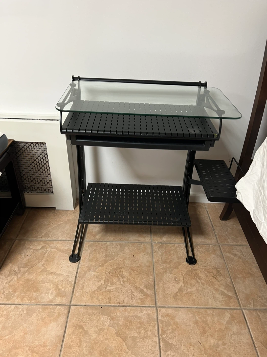 Black Metal and Glass Computer Desk - photo 2