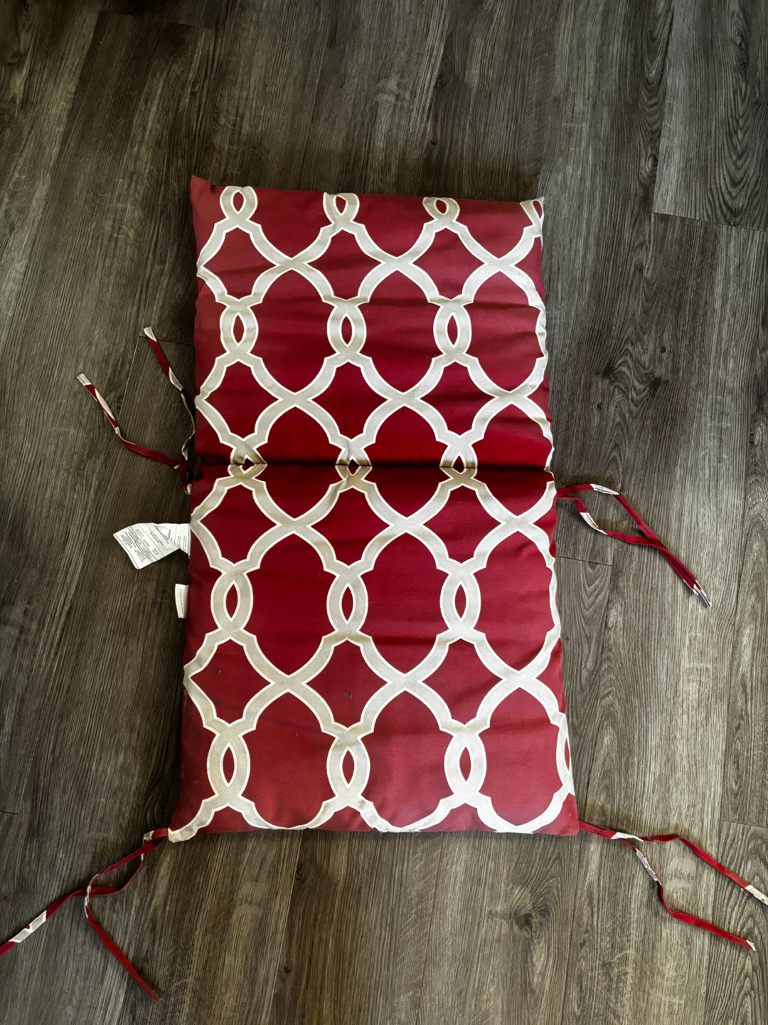Hampton Bay Red Trellis Outdoor Chair Cushion
