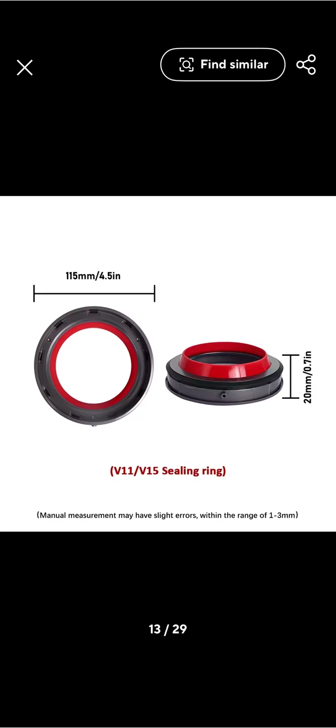 Dyson V11 / V15 dust bin top fixed sealing ring - photo 4