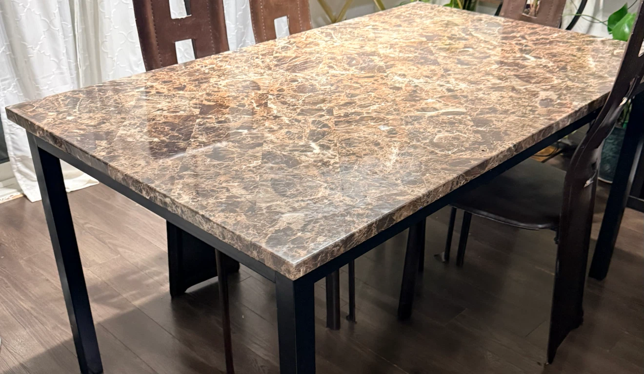 Faux Marble Top Dining Table - photo 4