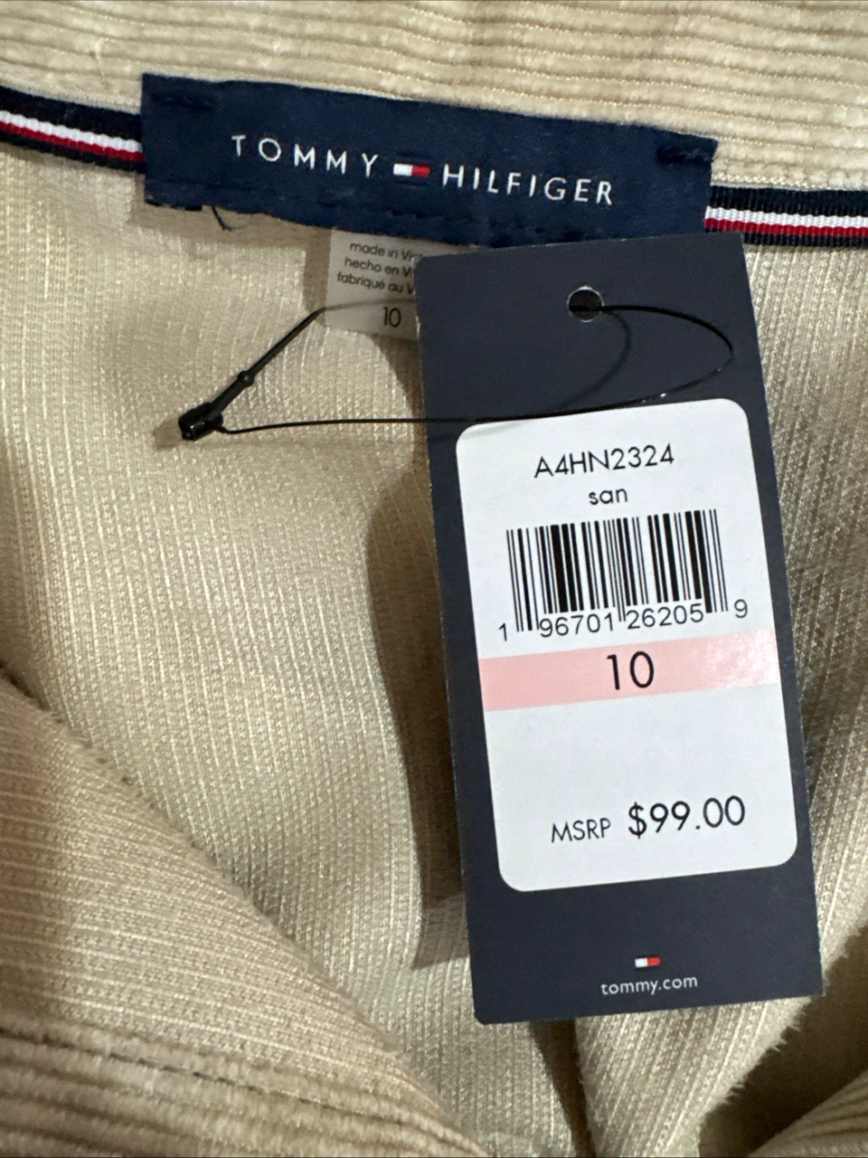 New Tommy Hilfiger Corduroy Shirt Dress Size 10 - photo 3