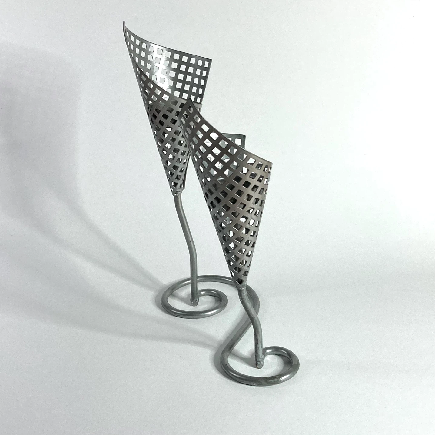 Vintage 1980s Postmodern Metal Candelabra - photo 3