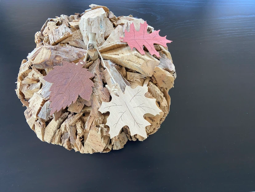 Rustic Wood Chip Pumpkin