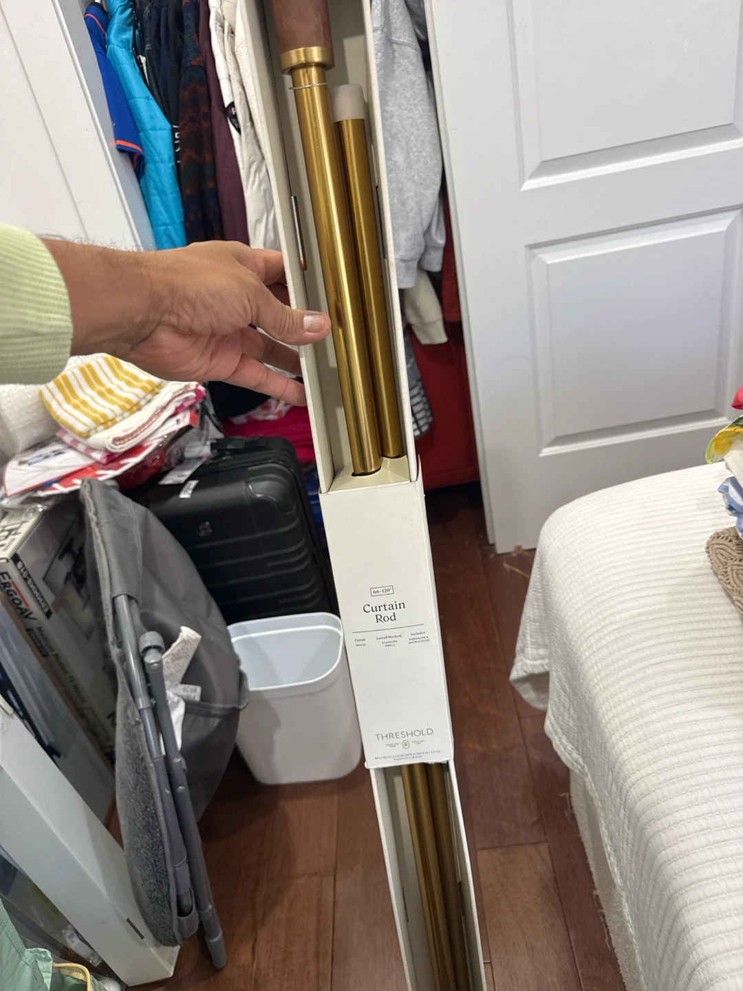 Threshold Curtain Rod, Brass, 66-120" - photo 2