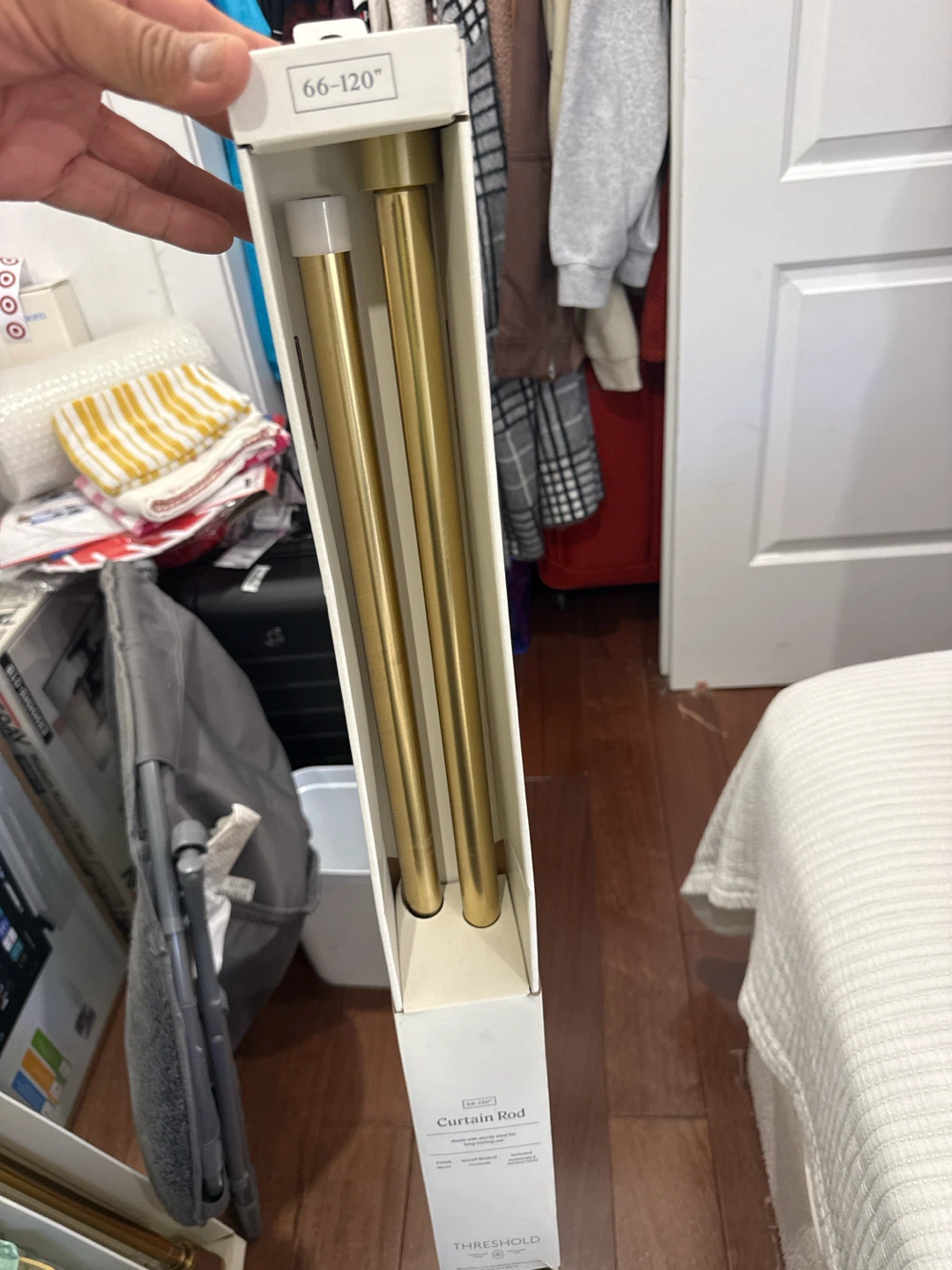 Threshold Brass Curtain Rod 66-120"