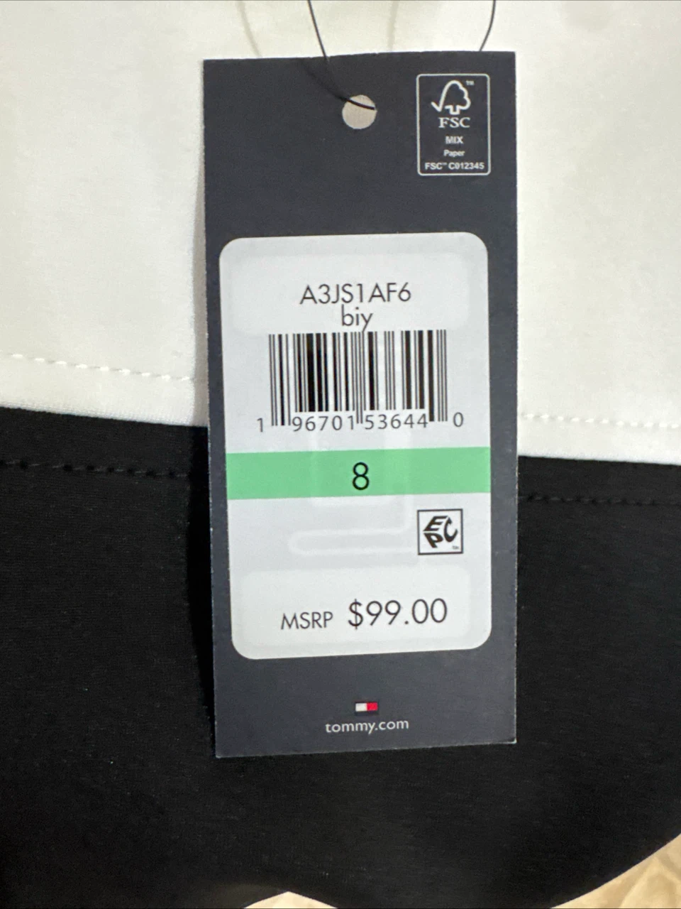 New Tommy Hilfiger Women's Dress, Black and White, Size 8 - photo 3