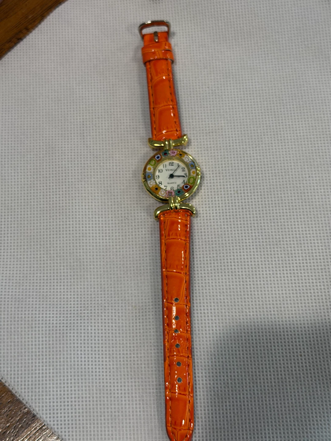 Venice Quartz Watch with Orange Strap new battery - photo 4