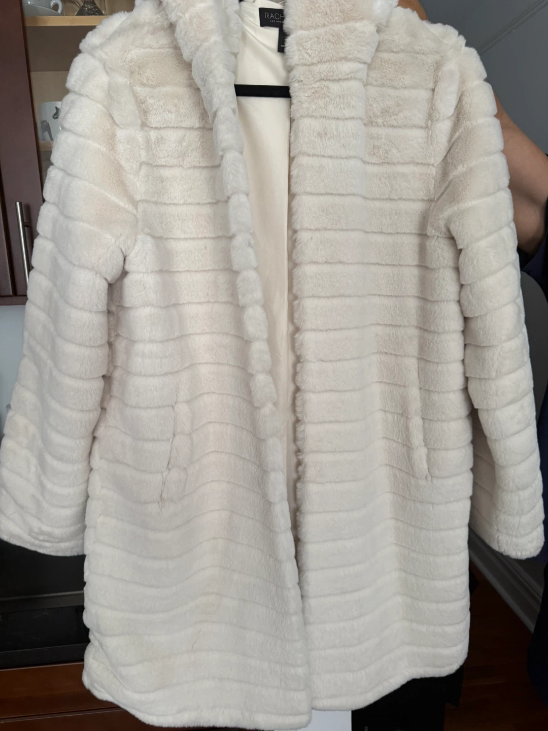 Rachel Zoe Cream Faux Fur Hooded Coat - photo 2