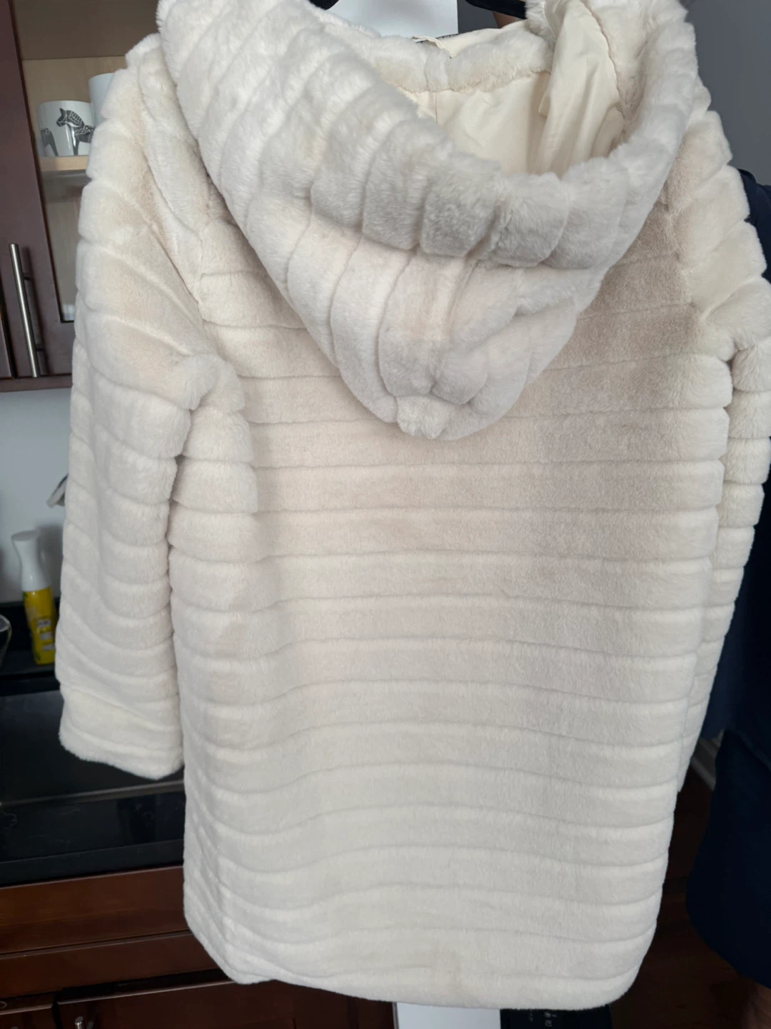 Rachel Zoe Cream Faux Fur Hooded Coat - photo 4