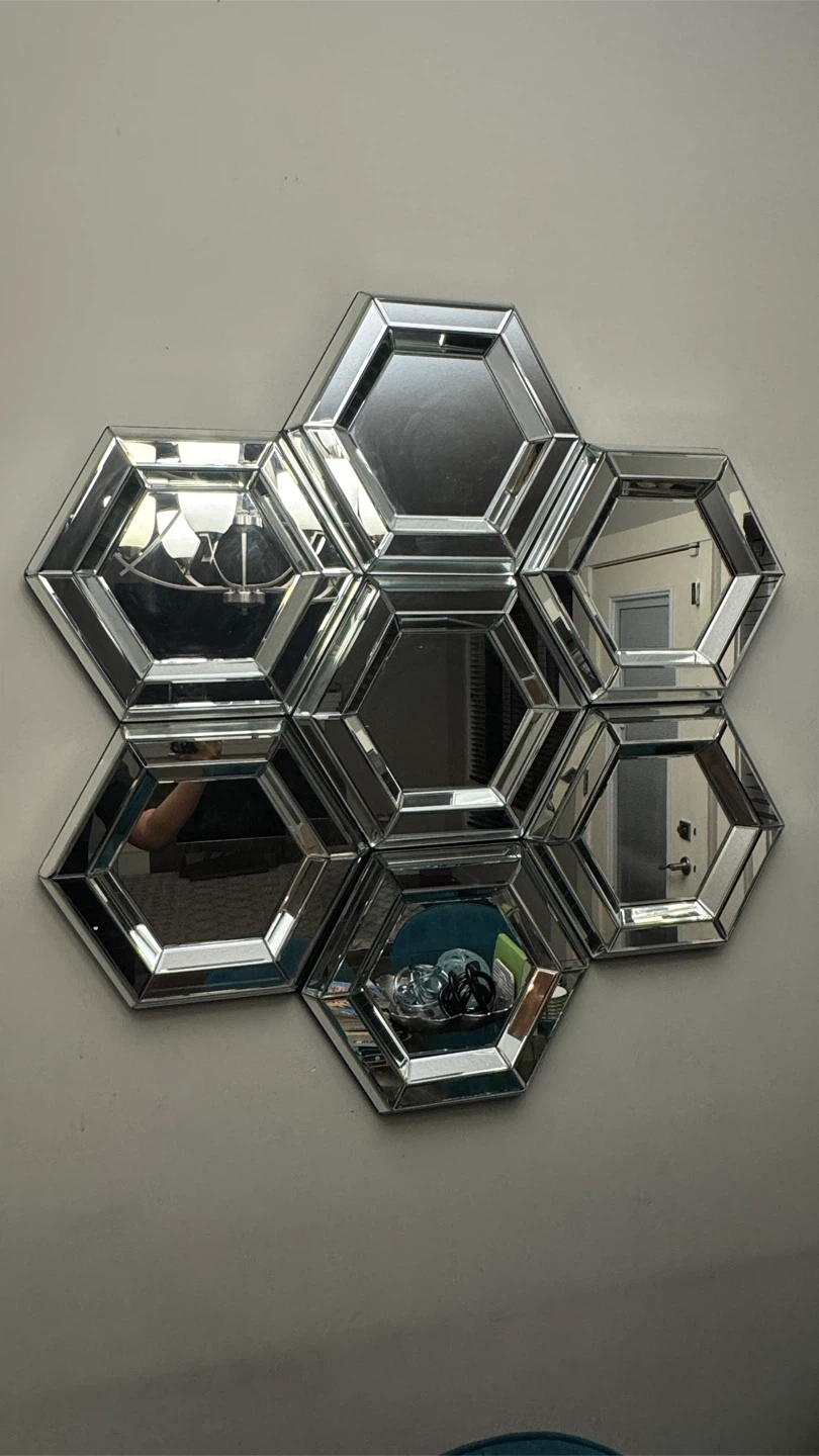 Hexagonal Cluster Wall Mirror - photo 3