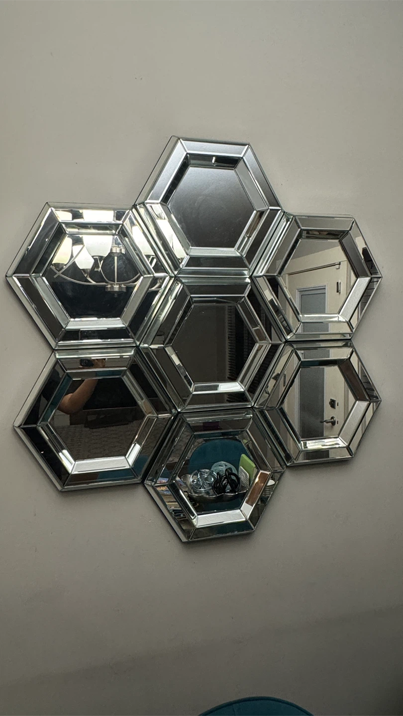 Hexagonal Cluster Wall Mirror - photo 4