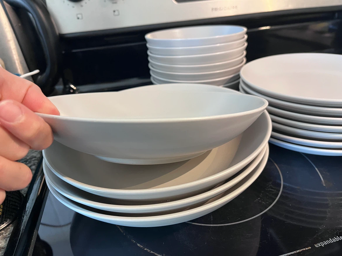 IKEA Set of Light Grey Dinnerware - photo 3