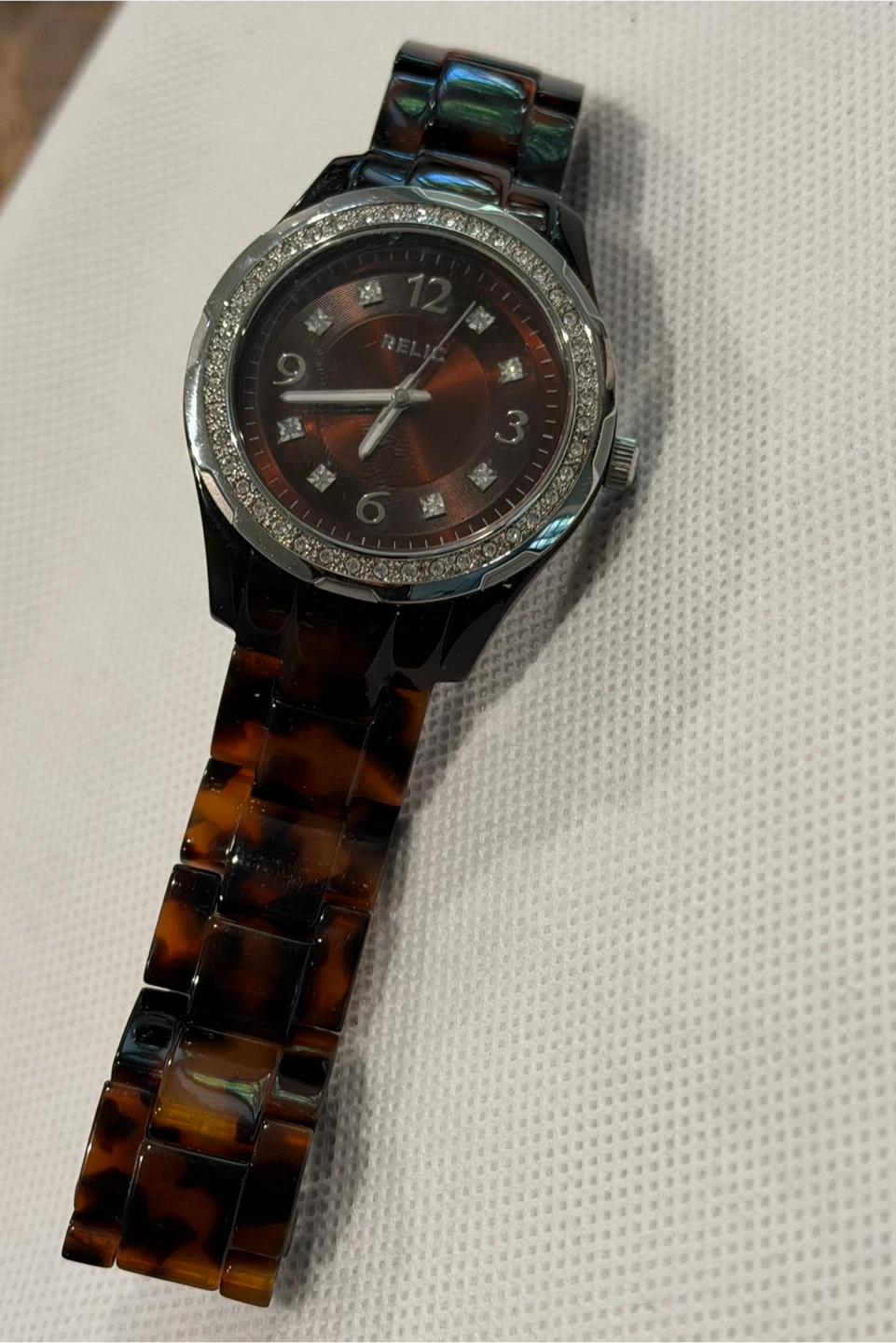 Relic Tortoiseshell Watch Model ZR11893 new battery - photo 5