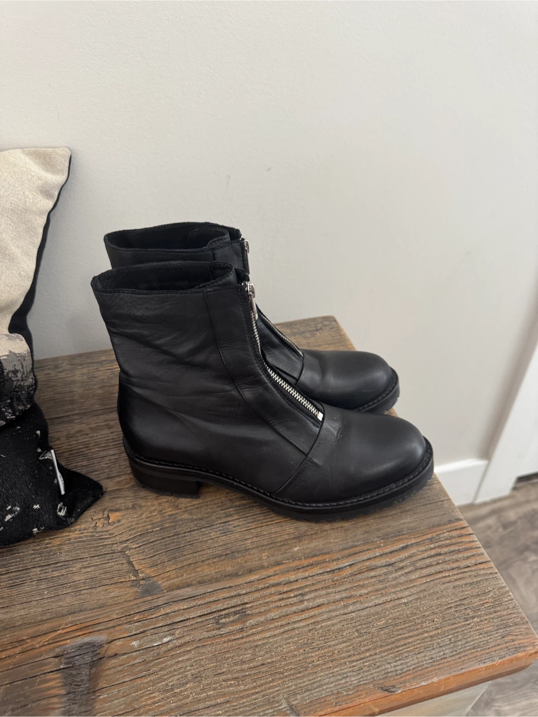 Little burgundy zip front leather boots - photo 3