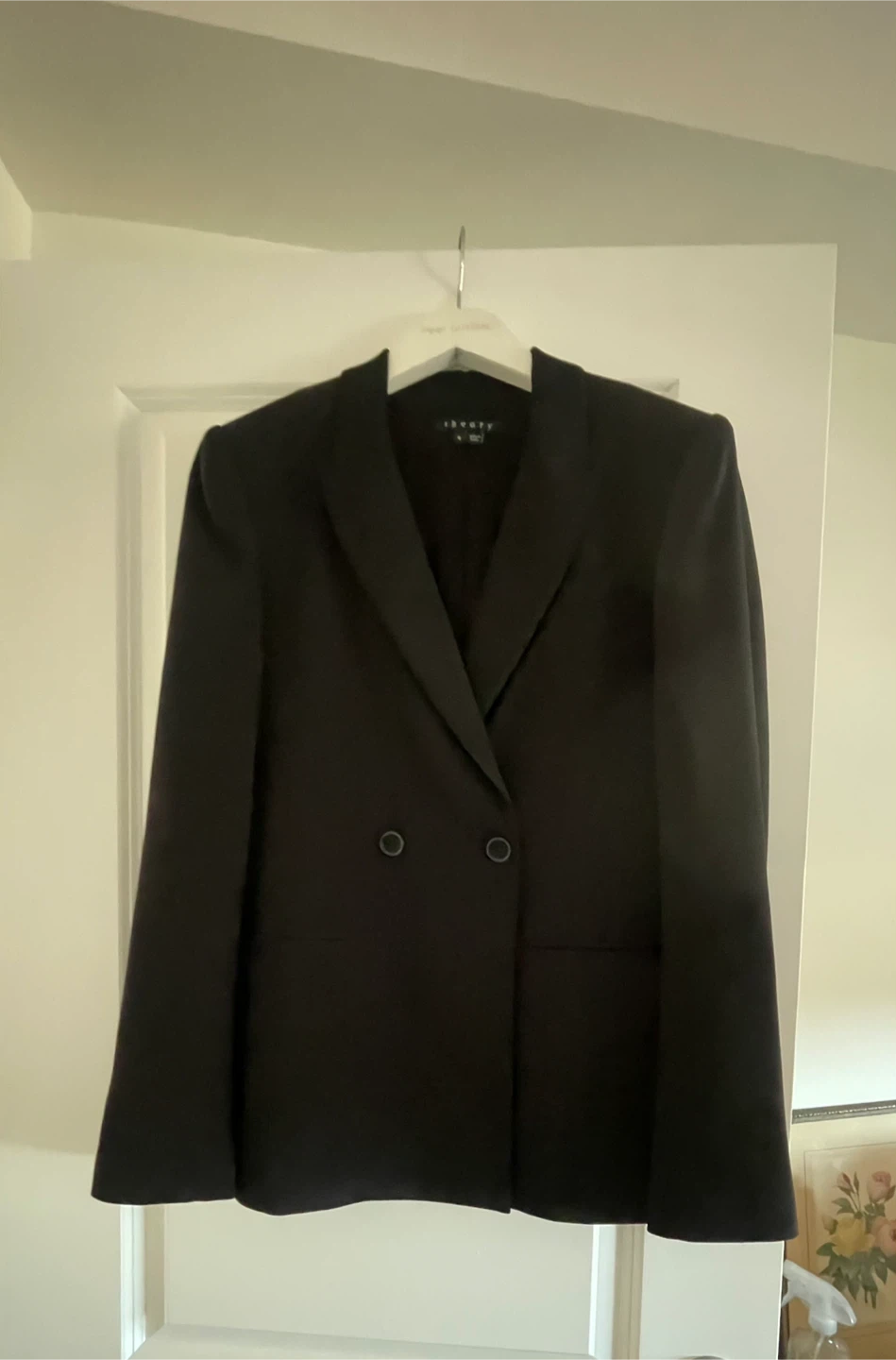 Theory Black Double-Breasted Blazer