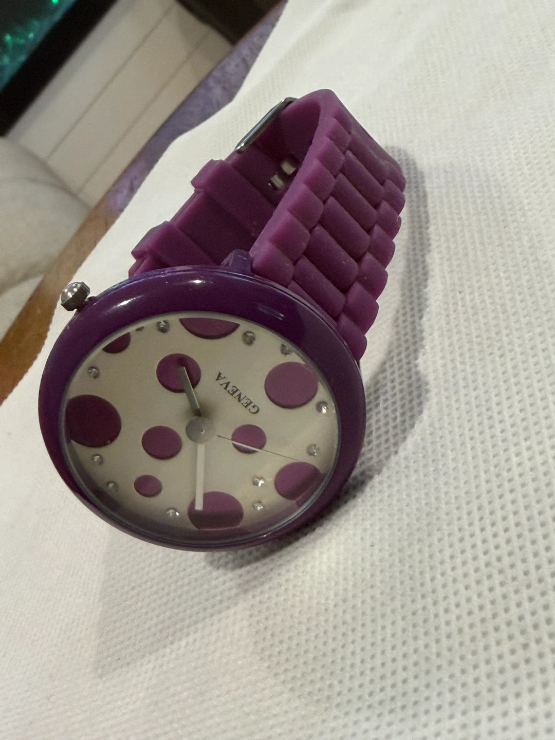 Geneva Polka Dot Purple Watch