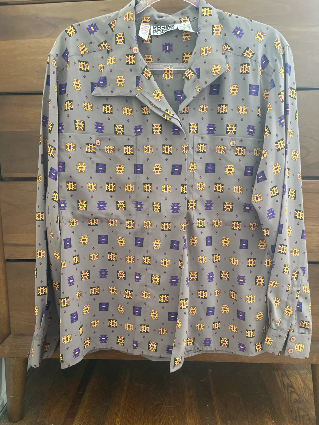 Vintage Regina Porter POP Pattern Blouse