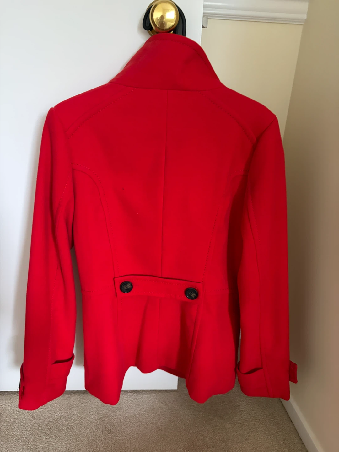H&M Red Double-Breasted Peacoat - photo 3