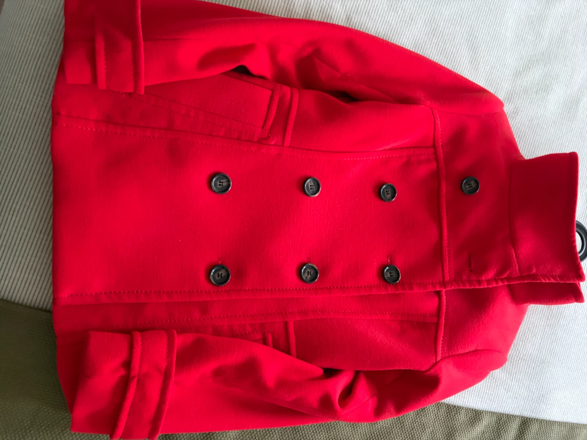 H&M Red Double-Breasted Peacoat - photo 4