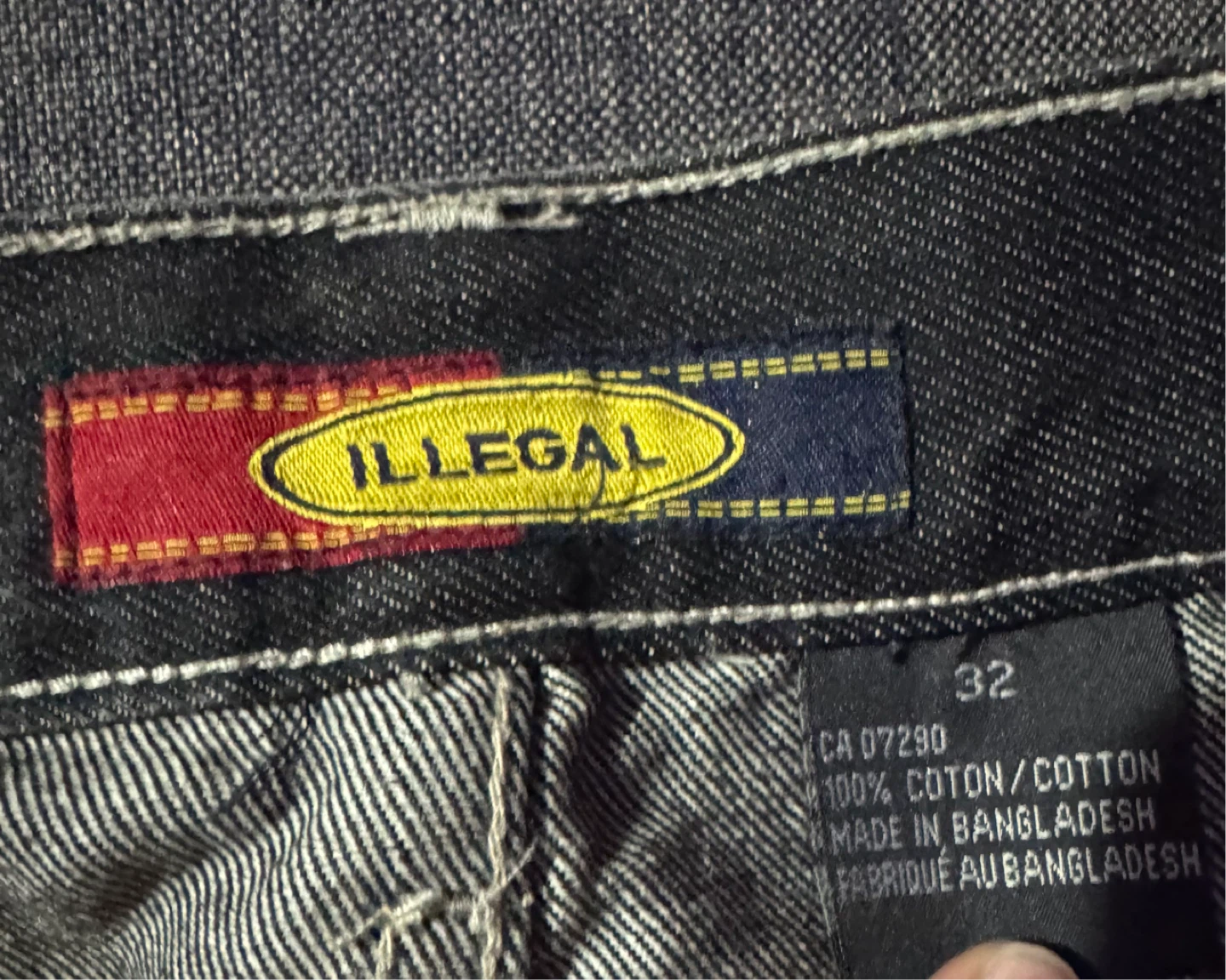 Illegal black denim jeans - photo 4