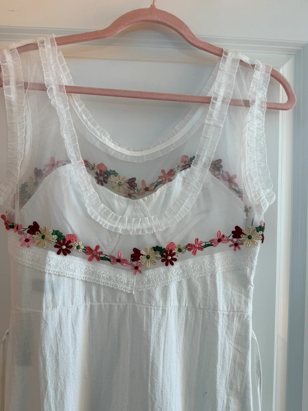 Simons Twik Floral Peasant Style White Maxi Dress Medium BNWT - photo 3