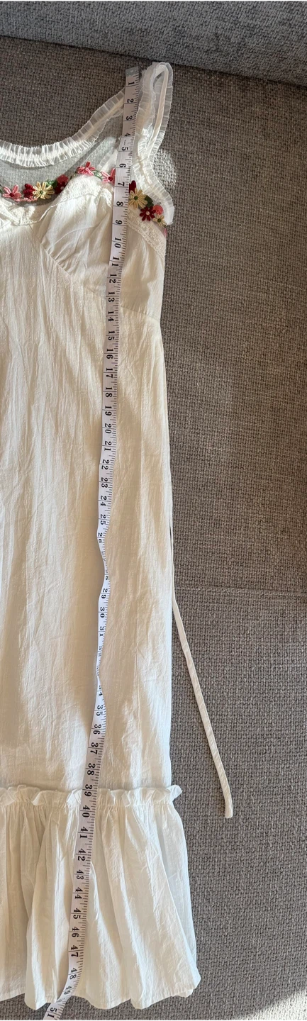 Simons Twik Floral Peasant Style White Maxi Dress Medium BNWT - photo 5