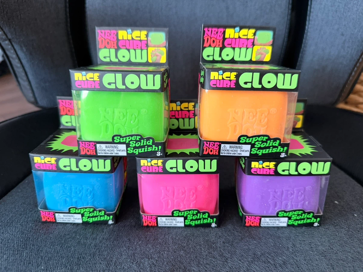 Brand New Authentic Nee Doh Nice Cube Glow Squish Toys - photo 2