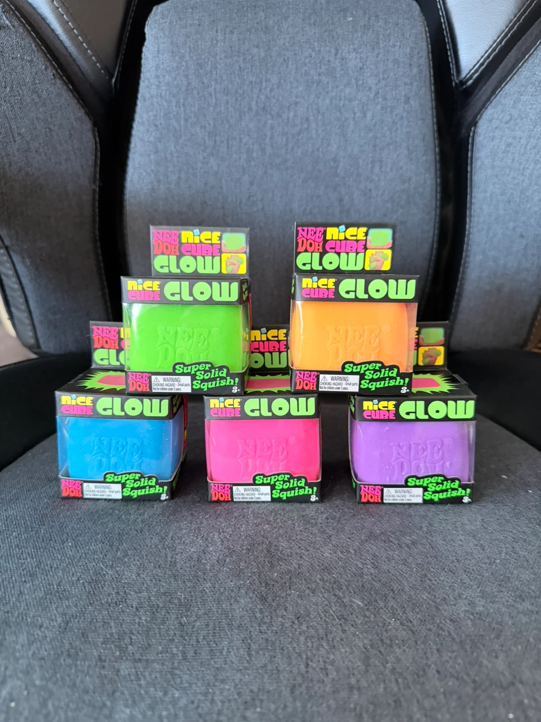 Brand New Authentic Nee Doh Nice Cube Glow Squish Toys - photo 3